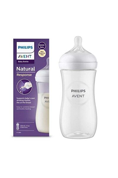 Philips زجاجة الرضاعة الطبيعية AVENT للأطفال من 3 أشهر فما فوق، سعة 330 مل، ر...