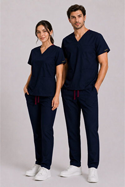 Toridas Set uniformă medicală, albastru marin, cu croială confortabilă, pentr...