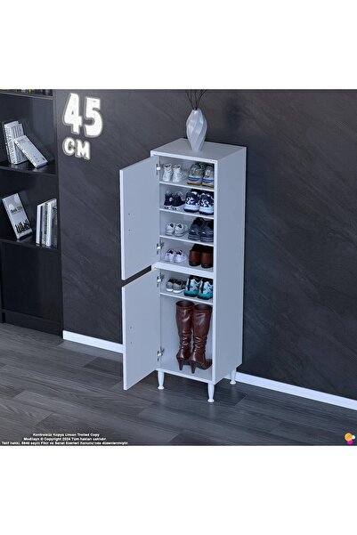 Modilayn SİON Ayakkabılık - Kapaklı 4 Raf 6 Bölmeli Dar Alanlar İçin Çok Amaç...