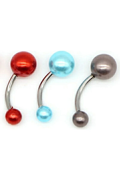 OEM Αξεσουάρ Αμάλφι Σετ Ατσάλινα Σκουλαρίκια Piercing Αφαλού Ασημί / Πολύχρωμα