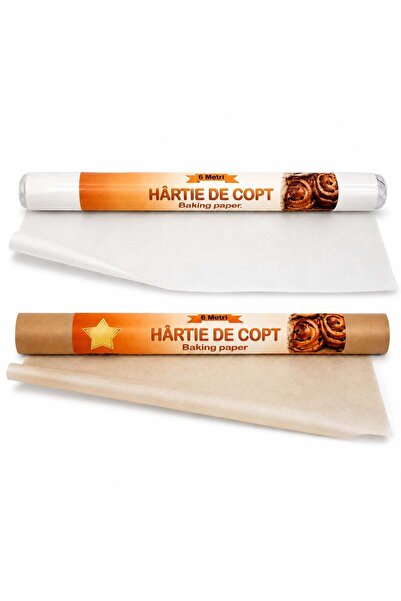 Zenorius Hârtie de Copt Alba/Maro 6m, Rola Antiaderentă pentru Cuptor