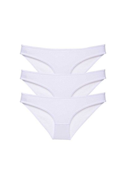 Mestore 3 Pieces Super Eco Set Lycra Women's Slip Panties White