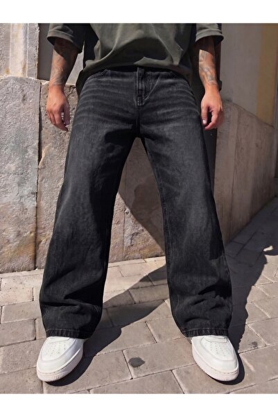 WKM Men's Baggy Washed Denim Jean Pants