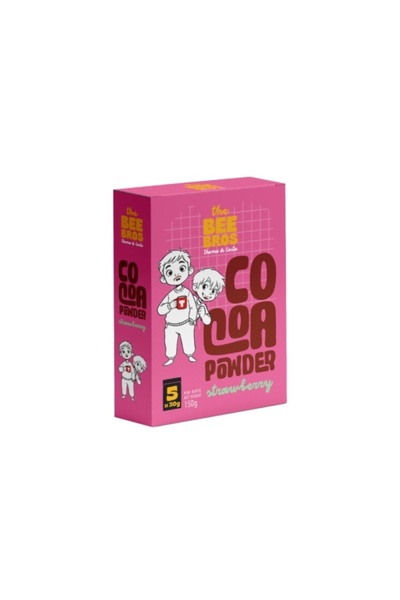 B.Bros Băutură de cacao cu aromă de căpșuni (fără zahăr) 5 x 30 g - The Bee Bros