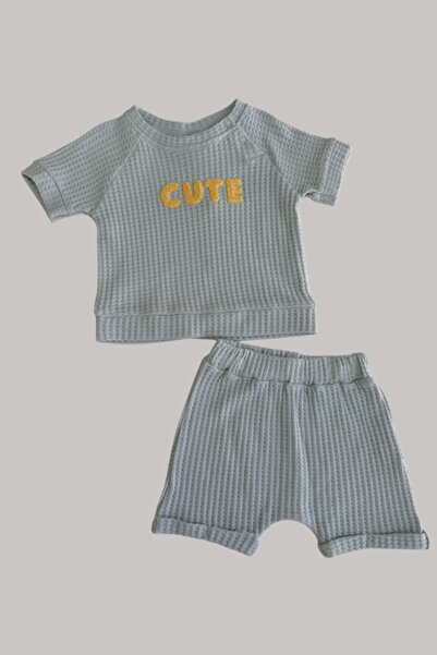 NOBLEKIDS Boy's embroidered romper set (2-piece) - baby blue