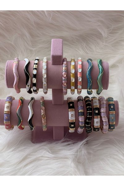 GK LUXURY & FASHION Mineli Colorful Steel Bracelet Clamp Bracelet Resistant to Pool Perfume