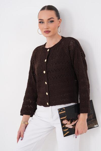ŞİMAL Women's Button Closure Knitwear Knitted Cardigan 260505 -