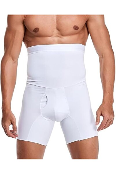 Relax Smart High-Waisted Thigh and Abdomen Shaping Shorts for Men, XXL, Black