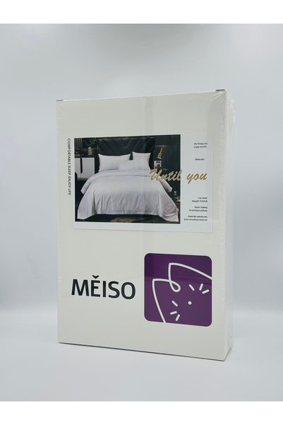 MEİSO Set 4 Piese 240x260 cm - Lenjerie de Pat Premium MĚISO din Bumbac 100% TC250, Confort și Eleganță pentru un Somn Odihnitor