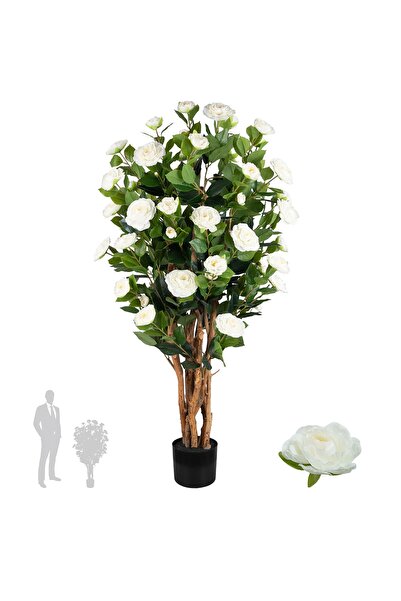 Roberto Rossi Copac artificial Camelia Japonica H120 cm cu 464 frunze si 64 f...