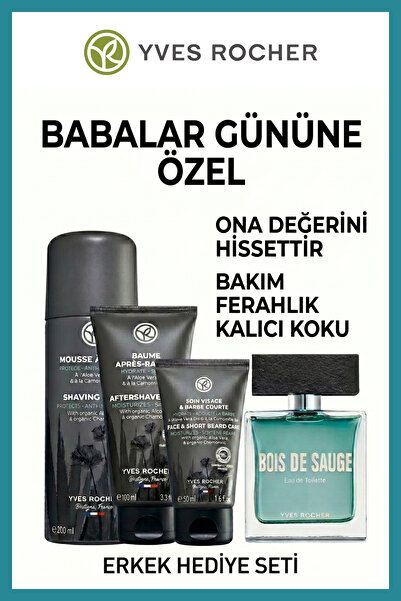 Yves Rocher Erkek Parfüm Sakal Bakım Hediye Seti Marin EDT Tıraş Köpüğü Tıraş...