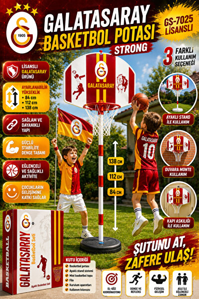 AVESSA Lisanslı GS-7025 Galatasaray Basketbol Potası Strong - 3 Boyda Farklı ...
