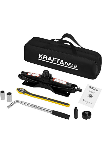 Kraft&dele Cric trapezoidal Kraft&Dele, 2 tone, cursă 135-445 mm, set complet...