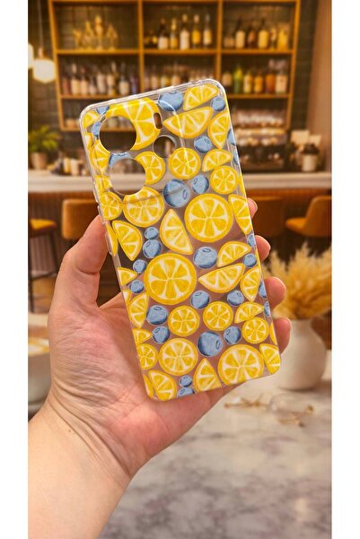 Vip Case Redmi Note 14 Uyumlu Limon Desenli Şeffaf Darbe Emici Kamera Korumal...