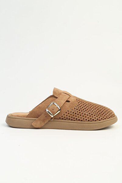 Pierre Cardin Papuci de damă din piele de căprioară de nurcă cu cataramă perf...