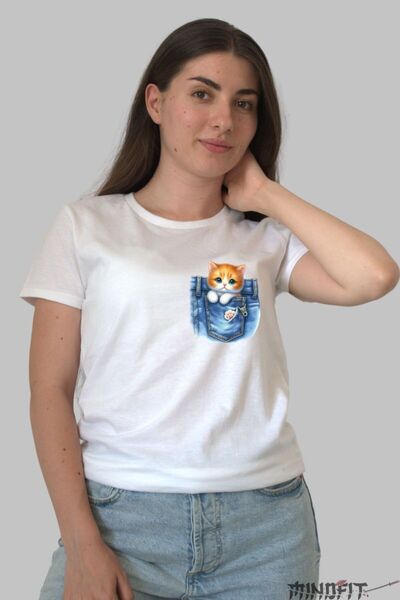 GILDAN Tricou Cu Pisica In Buzunar De Jens