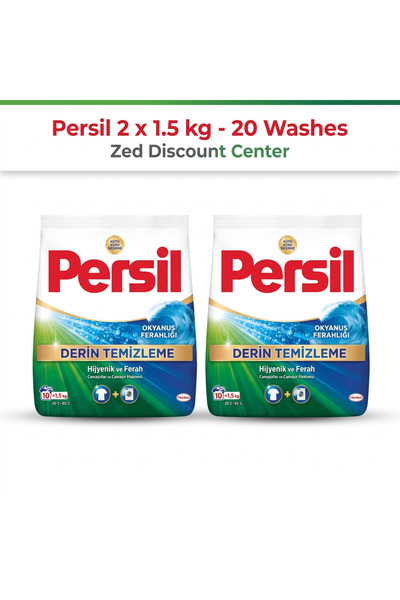 Persil Detergent pudră Prospețime Oceanică 1,5 kg x2 (Total 20 spălări)
