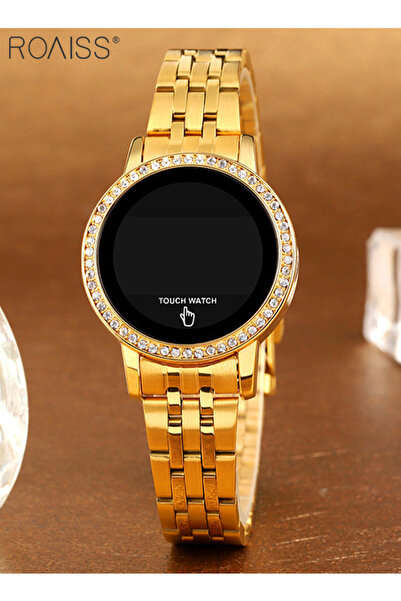 ROAISS Women's Digital Touch Screen Watch LED Display Round Dial Rhinestones ...