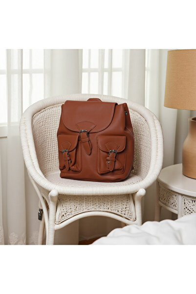 Finelook Classic Multi-Pocket Everyday Backpack | Lightweight Faux Leather Ru...