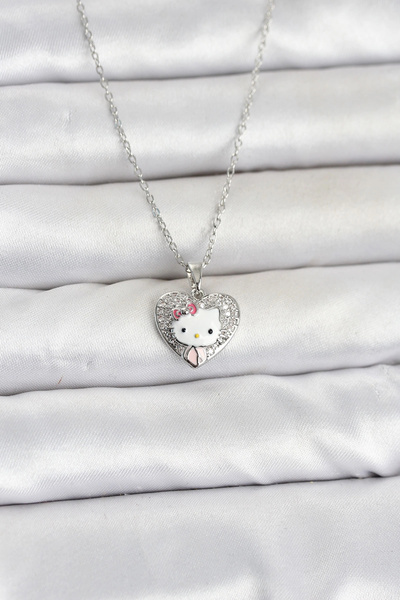 Generic Brand 316L Steel Chain Silver Color Kitty Model Necklace
