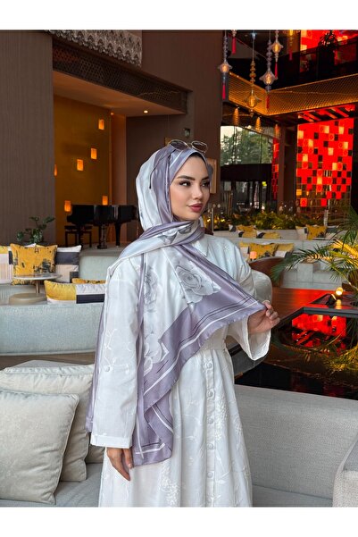 tomrisboutique Luxury Voile Silk Shawl Hijab Foulard Scarf Shawl Floral Rose ...