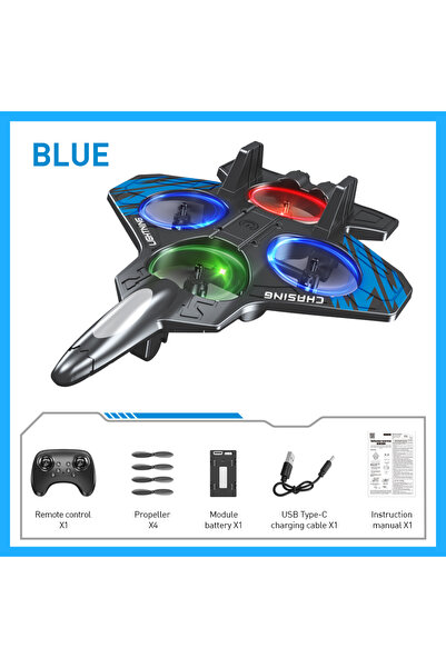 choice2 New E72 Blue NEW E72 foam aircraft stunt intelligent fixed height hov...