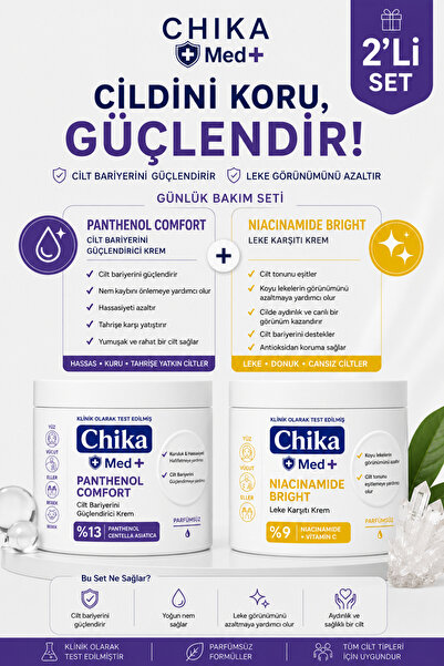 + Panthenol Comfort & Niacinamide Bright - Anne & Bebek Onarıcı ve Aydınlatıcı 2'li Cilt Bakım Seti