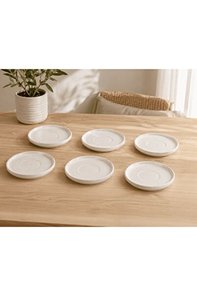 Kütahya Porselen Bone Desire Tea Plate 12cm Cream Set of 6