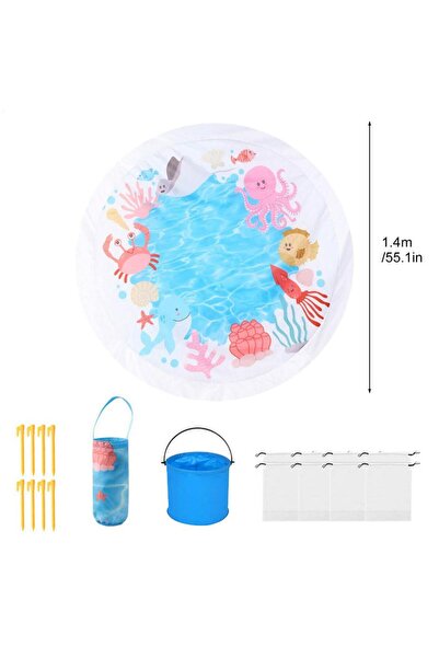 Choice 1.4 meters Kids Beach Puddle Pool Toddler Blanket Paddling Pool With C...