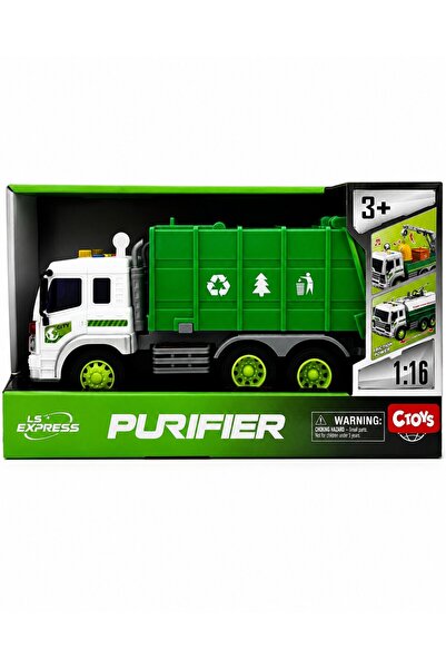 CToys Sürtmeli Çöp Kamyonu Oyuncak – Sesli ve Hareketli Geri Dönüşüm Aracı
