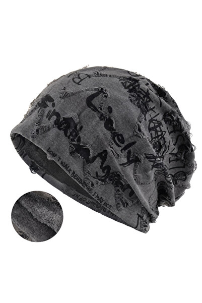 Choice9 E382 gray Winter Warm Fleece-lined Beanie Hat For Women Men Vintage L...