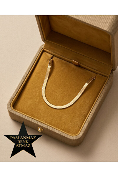 stainles steel 316L Steel Gold Italian Crushed Women's Necklace 55 cm