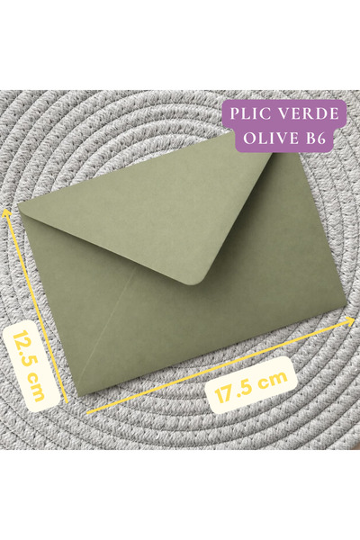 OEM 25 x Plic Verde Olive Deschis B6 120g/mp Pentru Invitatii Nunta sau Invit...