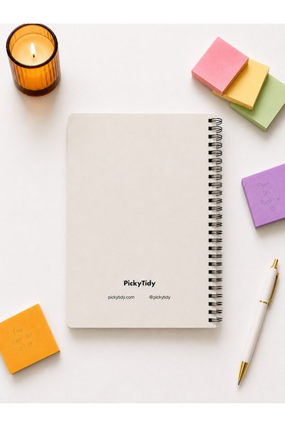 PickyTidy غلاف مغلف بالسيلوفان مقاس A5، قطعة واحدة مربعة الشكل، 80 ورقة، دفتر ملاحظات بوزن 80 جرام