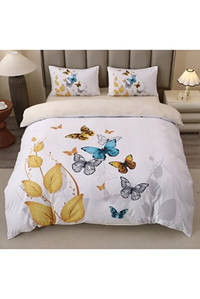 Edormitor Set de lenjerie de pat din flanelă 5D, 4 piese, Cearșaf cu elastic ...
