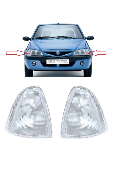 cme parts Dacia Solenza 2003-2005 Uyumlu Sağ + Sol Ön Sinyal Lambası Takımı D...