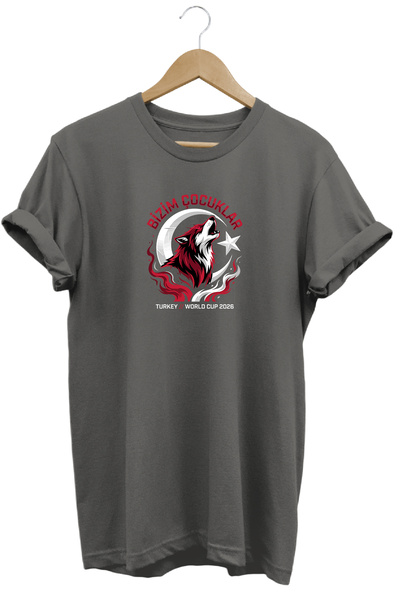 WİDİ Moon Star and Wolf Printed Turkey T-Shirt World Cup National Team Our Ch...