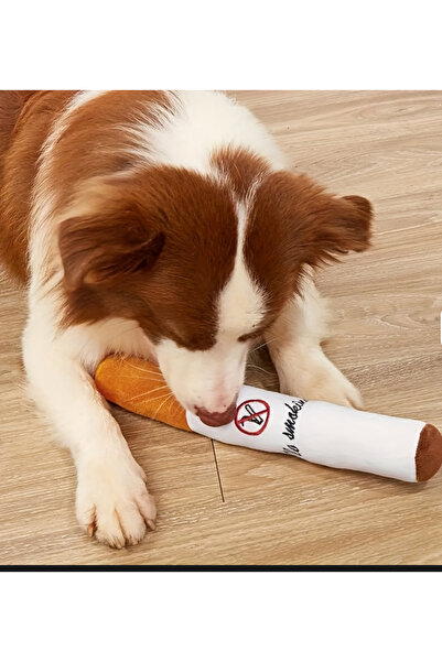 toysme Peluş Sigara Köpek Oyuncağı - Puro Tasarım Hışırtılı ve Sesli Isırmaya...
