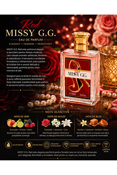 V.V LOVE Parfum MISSY G.G. Red 100 ml – Aromă Feminină Persistentă cu Note Dulci
