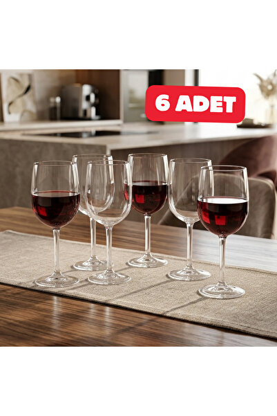 Mayden Concept 6 Adet 400 ML Kırılmaz Polikarbon Plastik Şeffaf Şarap Bardağı...