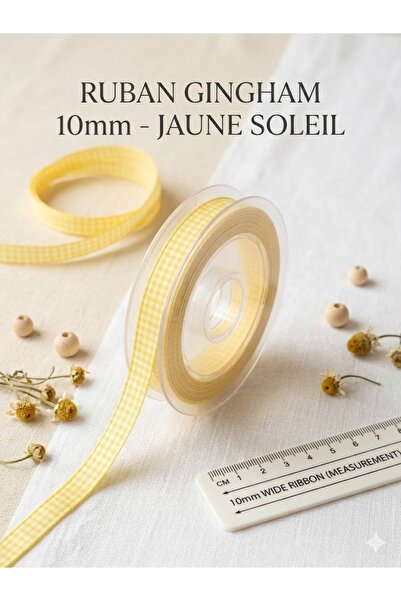 satab Fransız Ekose Kurdele -10mm -25Metre