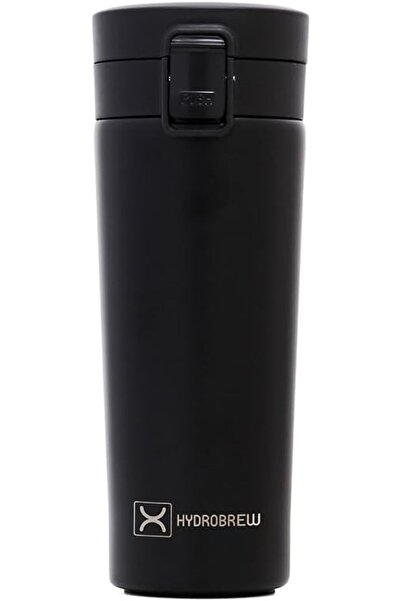 Hydrobrew زجاجة ماء معزولة، سوداء، 500 مل، من الفولاذ المقاوم للصدأ