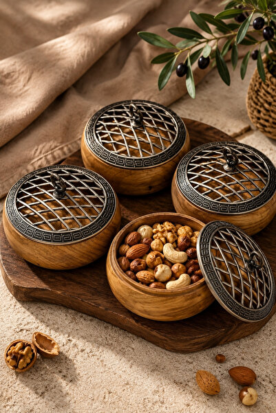 lunyahome 100% Natural Oak & Beech Wood Snack Bowl, Nut Bowl, and Turkish Del...