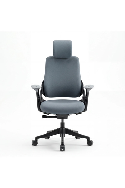 Gri Başlıklı Ergonomik Kumaş Ofis Koltuğu