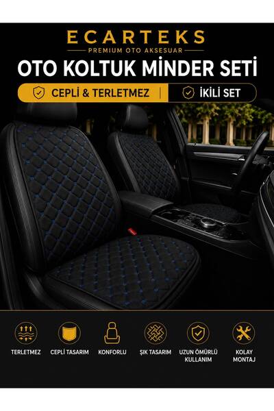 ECARTEKS PREMİUM QUALİTY CAR ACCESSORİES Terletmez Cepli Oto Koltuk Minder Se...