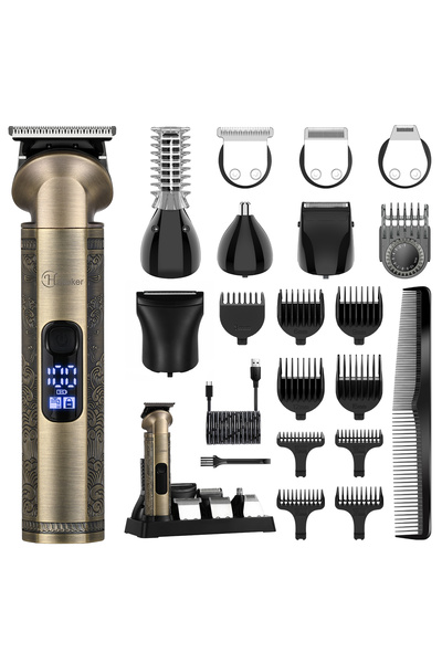 Hatteker Beard Trimmer Kit Professional Hair Clipper Zero Gapped T-Blade Elec...