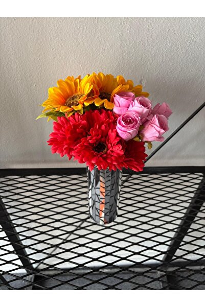 hangök home Gümüş Aynalı Vazo (19 cm yükseklik 8cm genişlik )