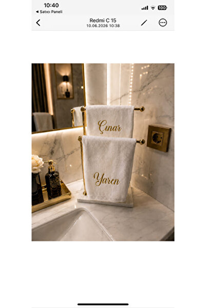 LARENİS Kişiye Özel İsim Nakışlı Dekoratif El havlusu 30x50 CM Banyo Ve Mutfa...
