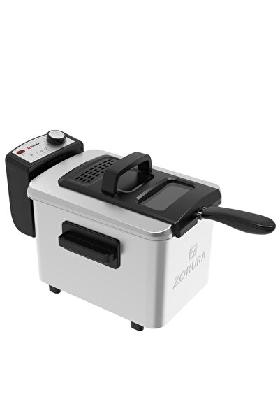 Zokura Z1436 Deep Fryer with Oil Filter, 4 L, 2200 W, Stainless Steel