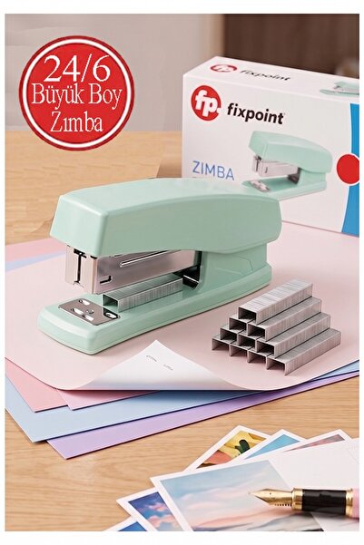 Artmaster Açık Yeşil Zımba Makinesi 24/6 1 Adet Fixpoint P-4529 Pastel Renkle...